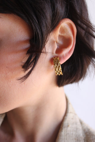 Vintage Gold Link Clip On Earrings