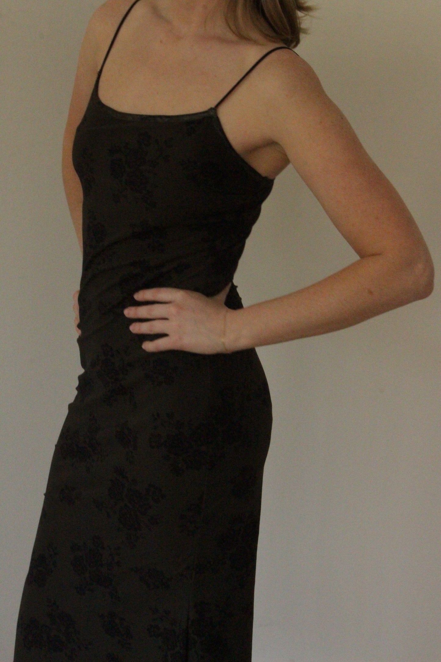 Favorite 90s Olive Mesh Floral Dress