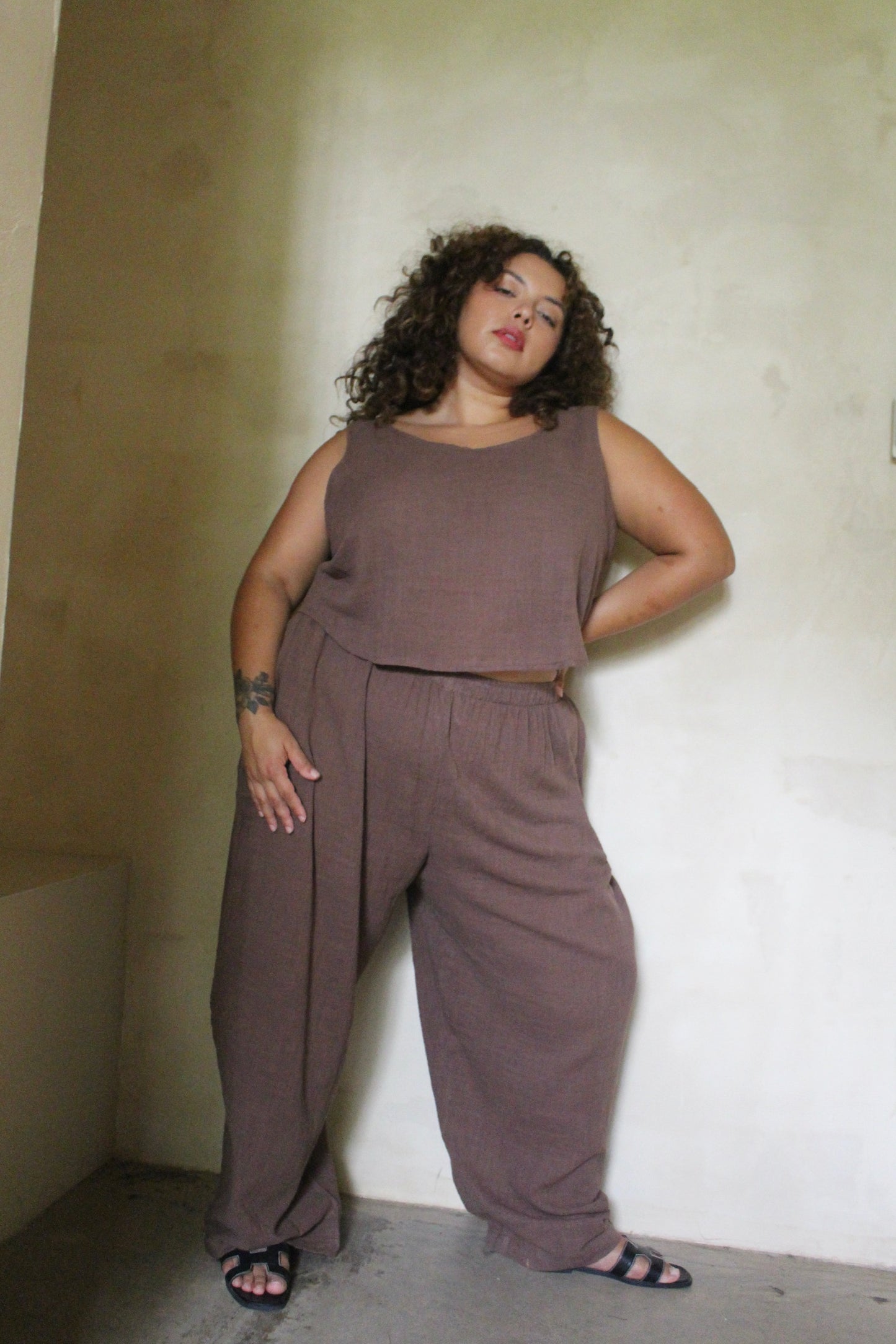 Camden Cotton Gauze Curve Pant