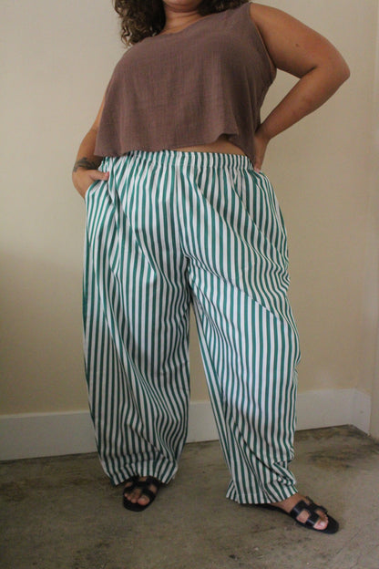 Camden Striped Poplin Curve Pant