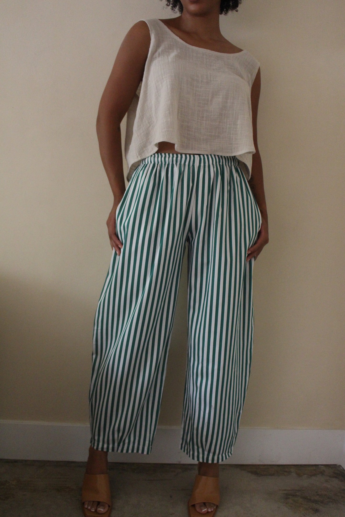 Camden Striped Poplin Curve Pant