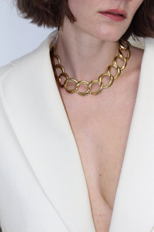 Statement Vintage Gold Chain Link Necklace