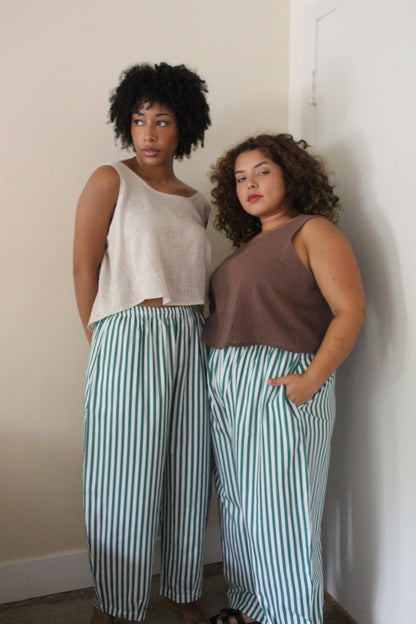 Camden Striped Poplin Curve Pant