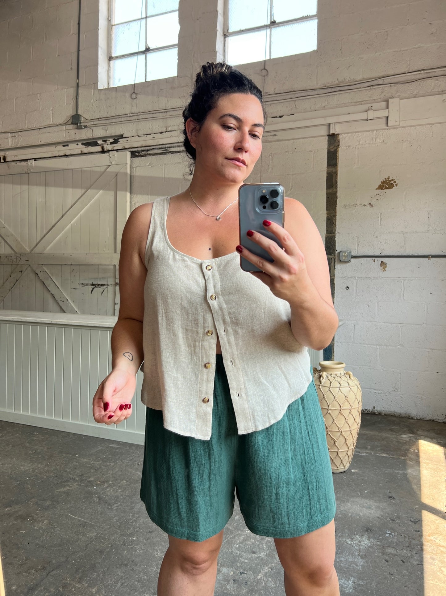 Ryan Oak Linen Rayon Top