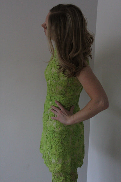 Absolutely Stunning Bonwit Teller Lime Floral Pant Set