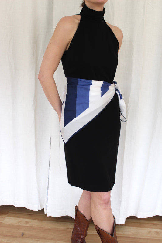 Vintage Sky Striped Silk Scarf