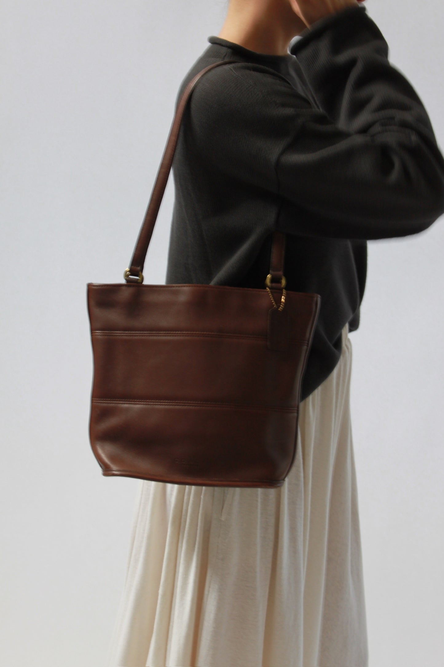 Beautiful Vintage Coach Walnut Leather Tote