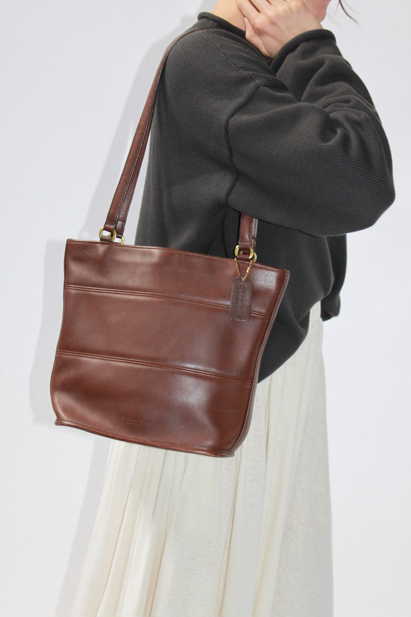 Beautiful Vintage Coach Walnut Leather Tote