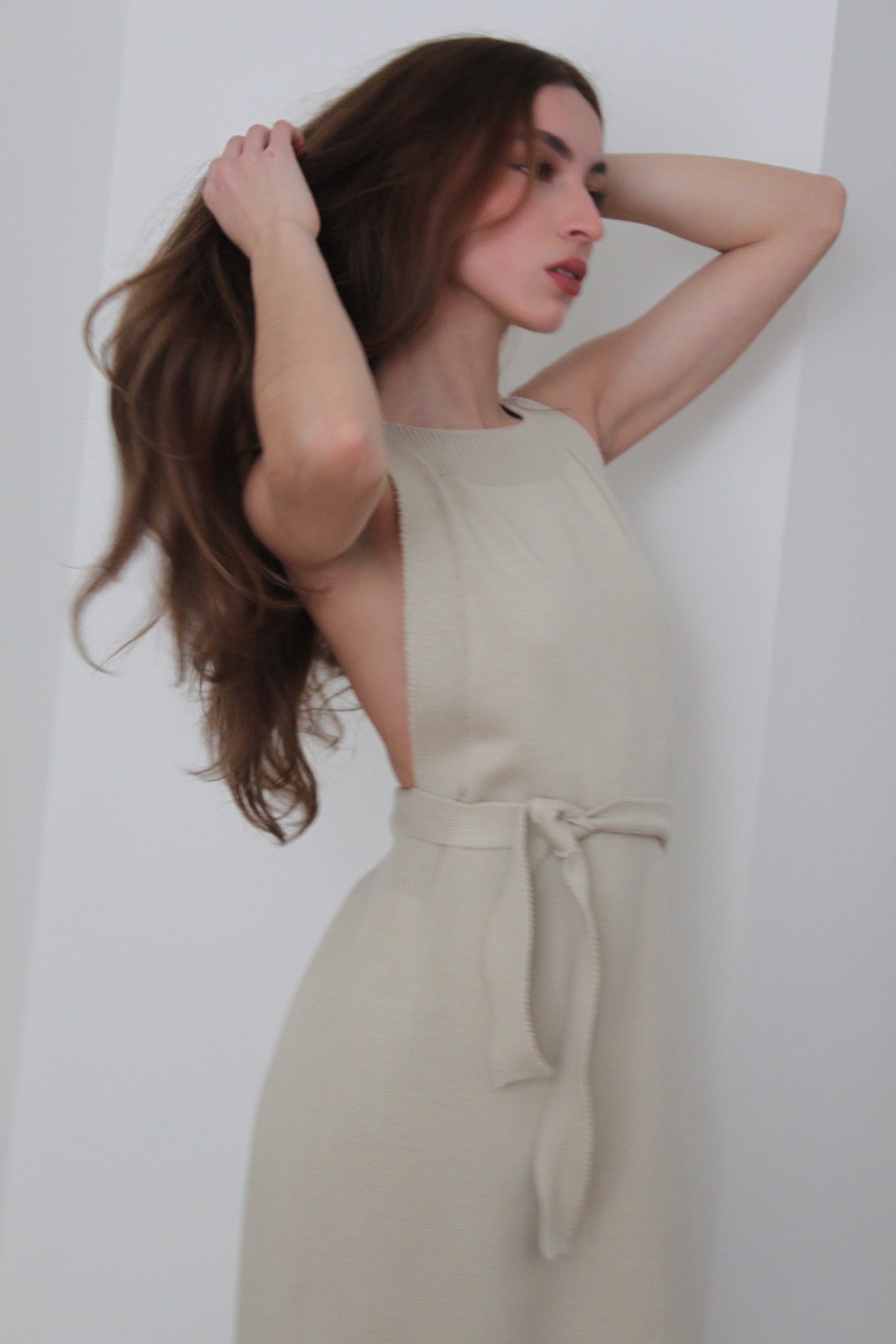 pima cotton dresses Vince Side Drape Midi Dress
