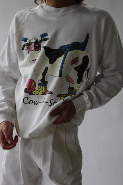 Vintage "Cow-A-Socky" Graphic Sweatshirt