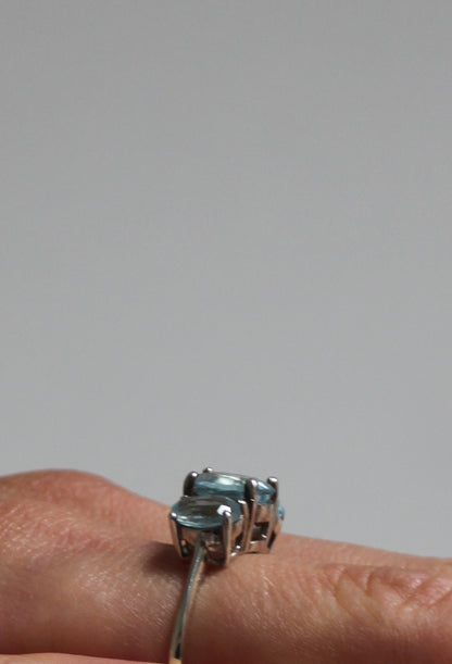 Vintage Sterling Silver Aquamarine Ring