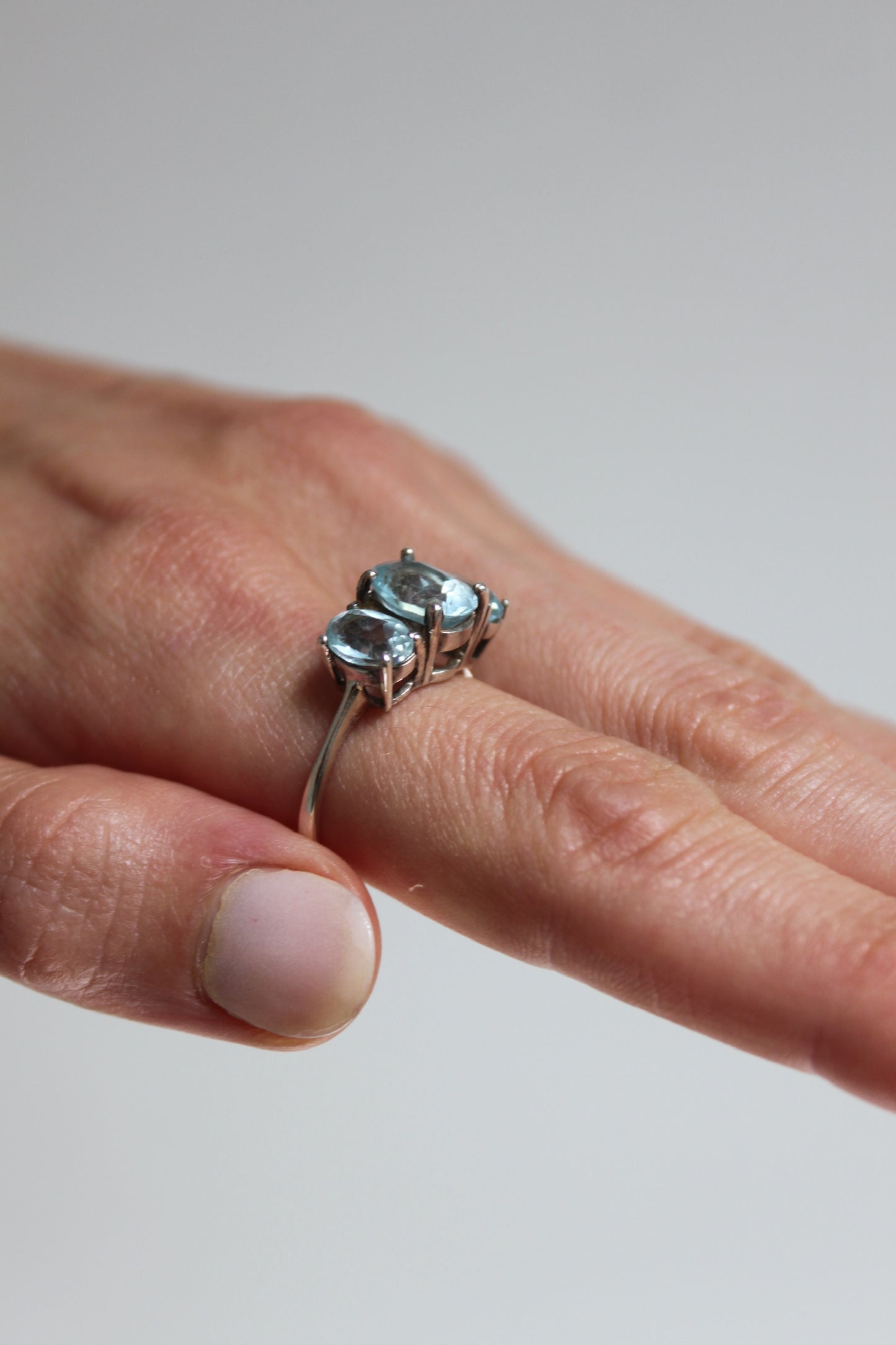 Vintage Sterling Silver Aquamarine Ring