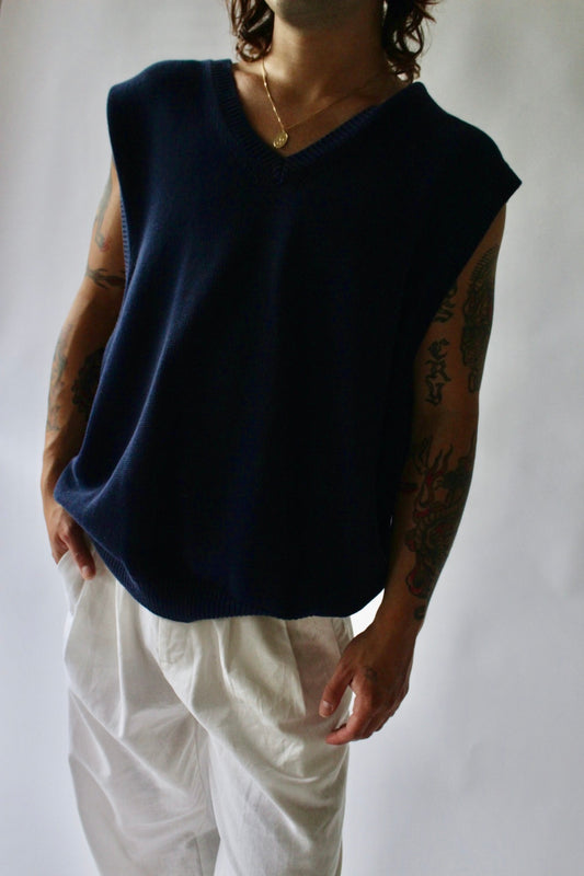 Vintage Navy Sweater Vest