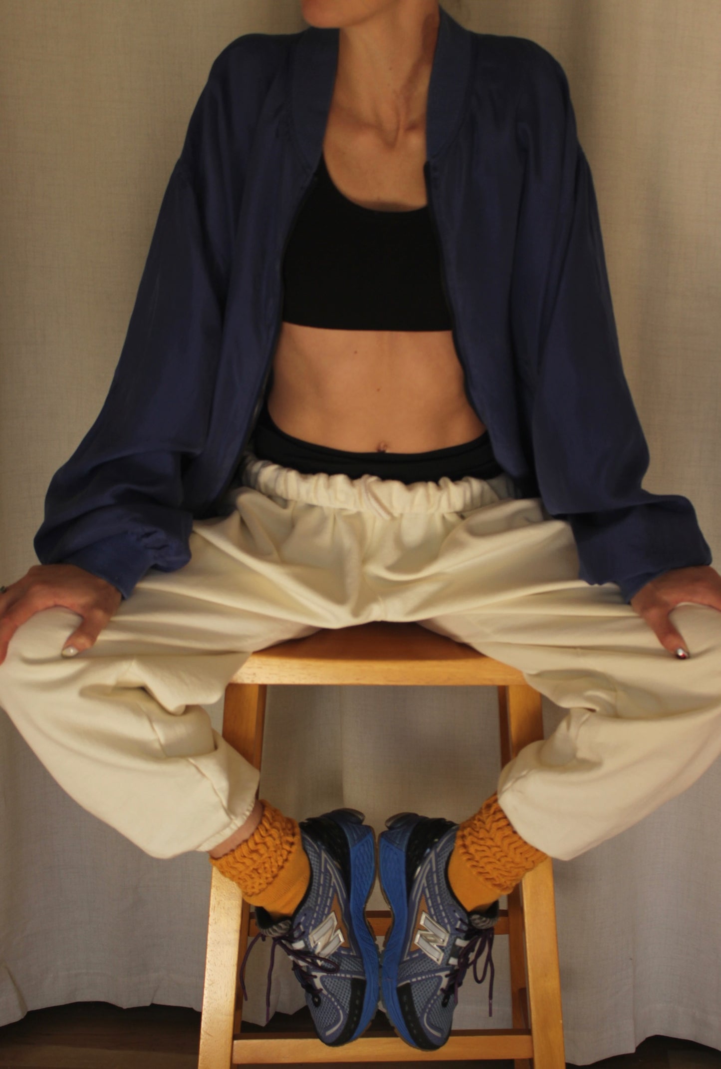 Vintage Ocean Blue Silk Bomber