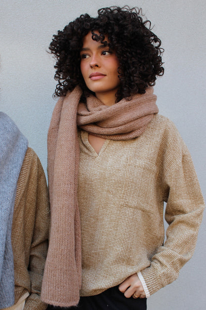 Kit Basketweave Silk Knit Popover