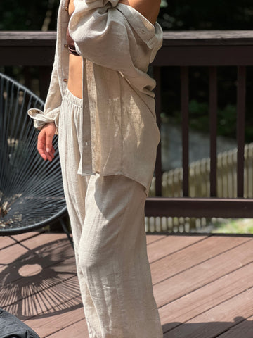 Na Nin Patricia Linen Rayon Pant / Available in Oak