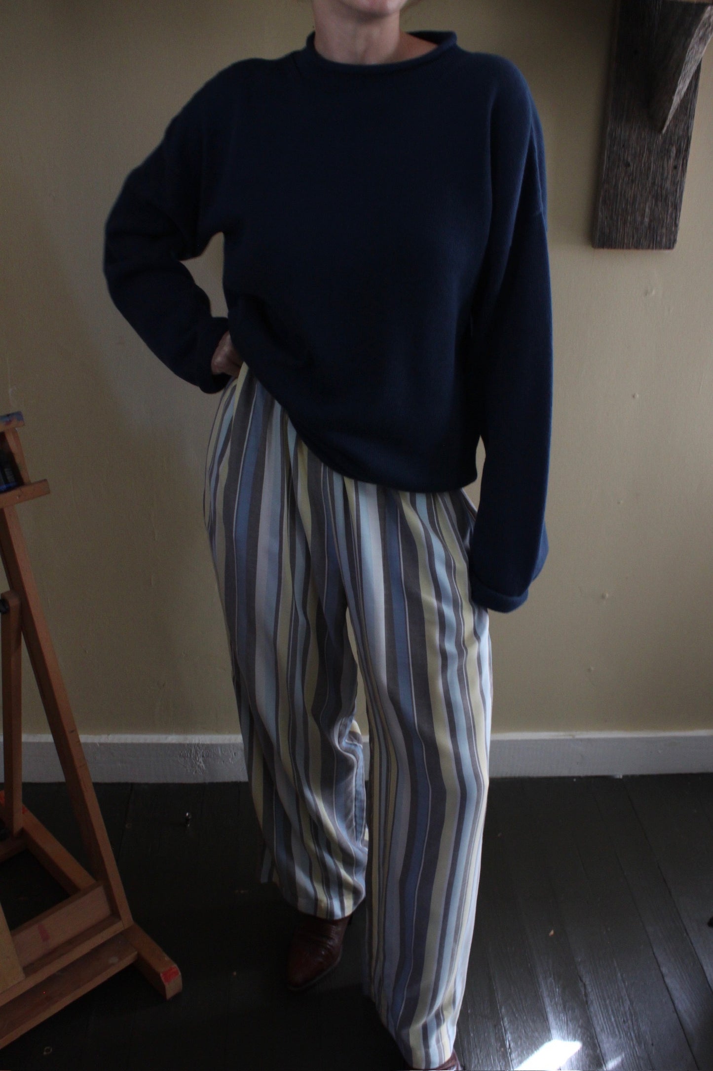 Patricia Striped Rayon Pant