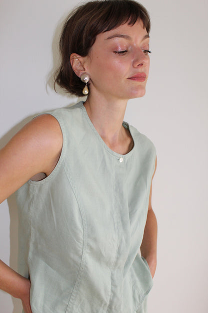 Sweet Vintage Shell & Pearl Drop Earrings