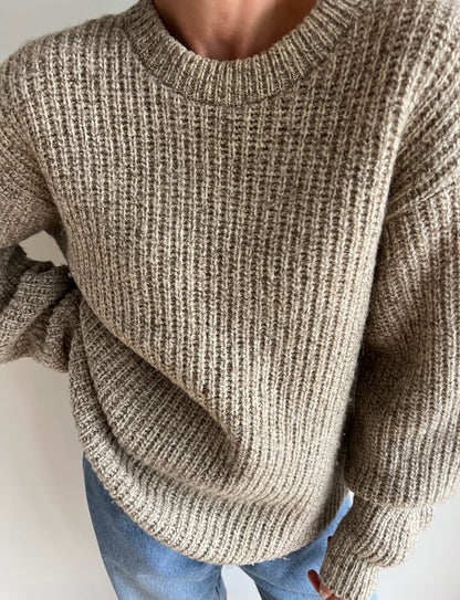 Vintage Oat Wool Ribbed Sweater