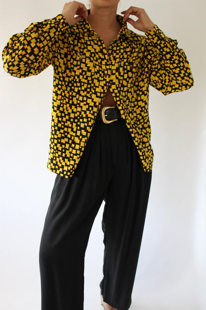 Rare Vintage Givenchy Funky Pattern Silk Blouse