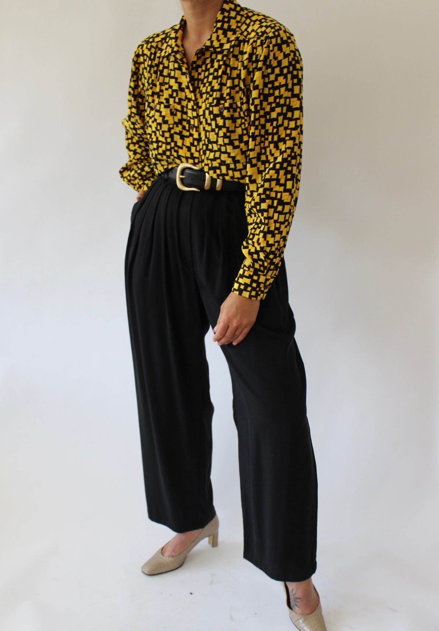 Rare Vintage Givenchy Funky Pattern Silk Blouse