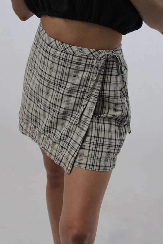 Sweet 90s Esprit Plaid Linen Skort