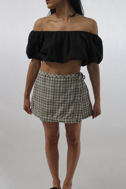 Sweet 90s Esprit Plaid Linen Skort