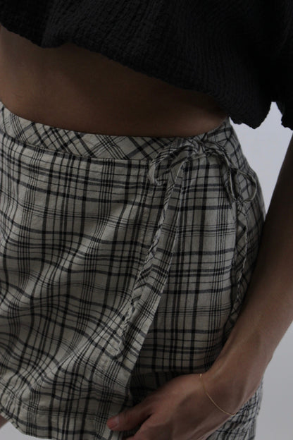 Sweet 90s Esprit Plaid Linen Skort