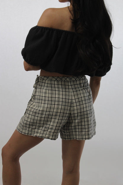 Sweet 90s Esprit Plaid Linen Skort