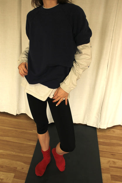 Vintage Faded Navy Raglan Short Sleeve Sweatshirt