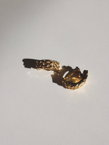Vintage Gold Link Clip On Earrings