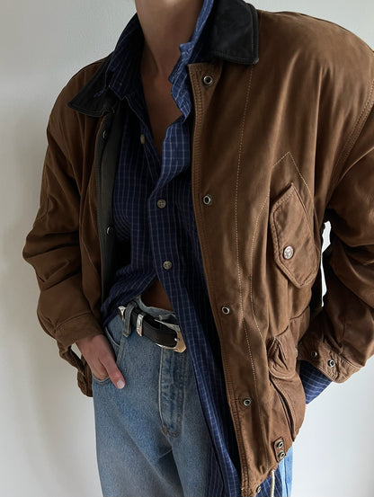 Favorite Vintage Two Tone Leather Bomber Jacket