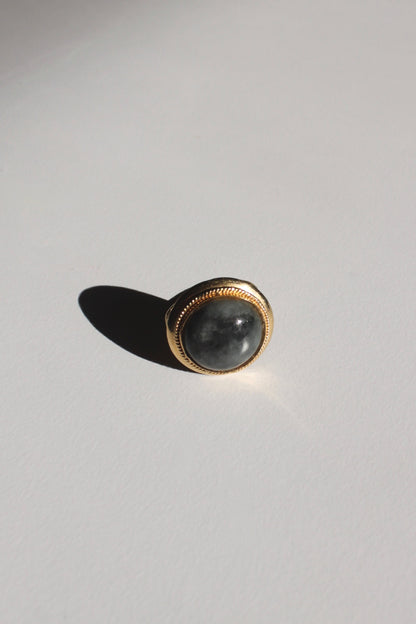 Statement Vintage 14K Smoky Quartz Cabochon Ring