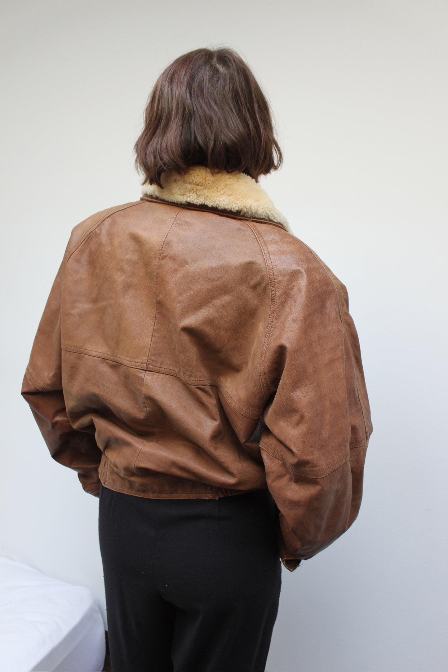 Beautiful Vintage Leather & Mouton Bomber