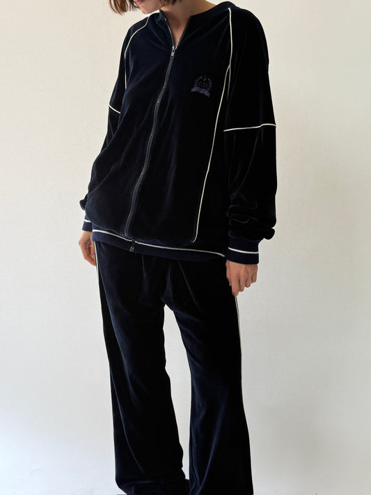 Vintage Midnight Christian Dior Velour Track Suit
