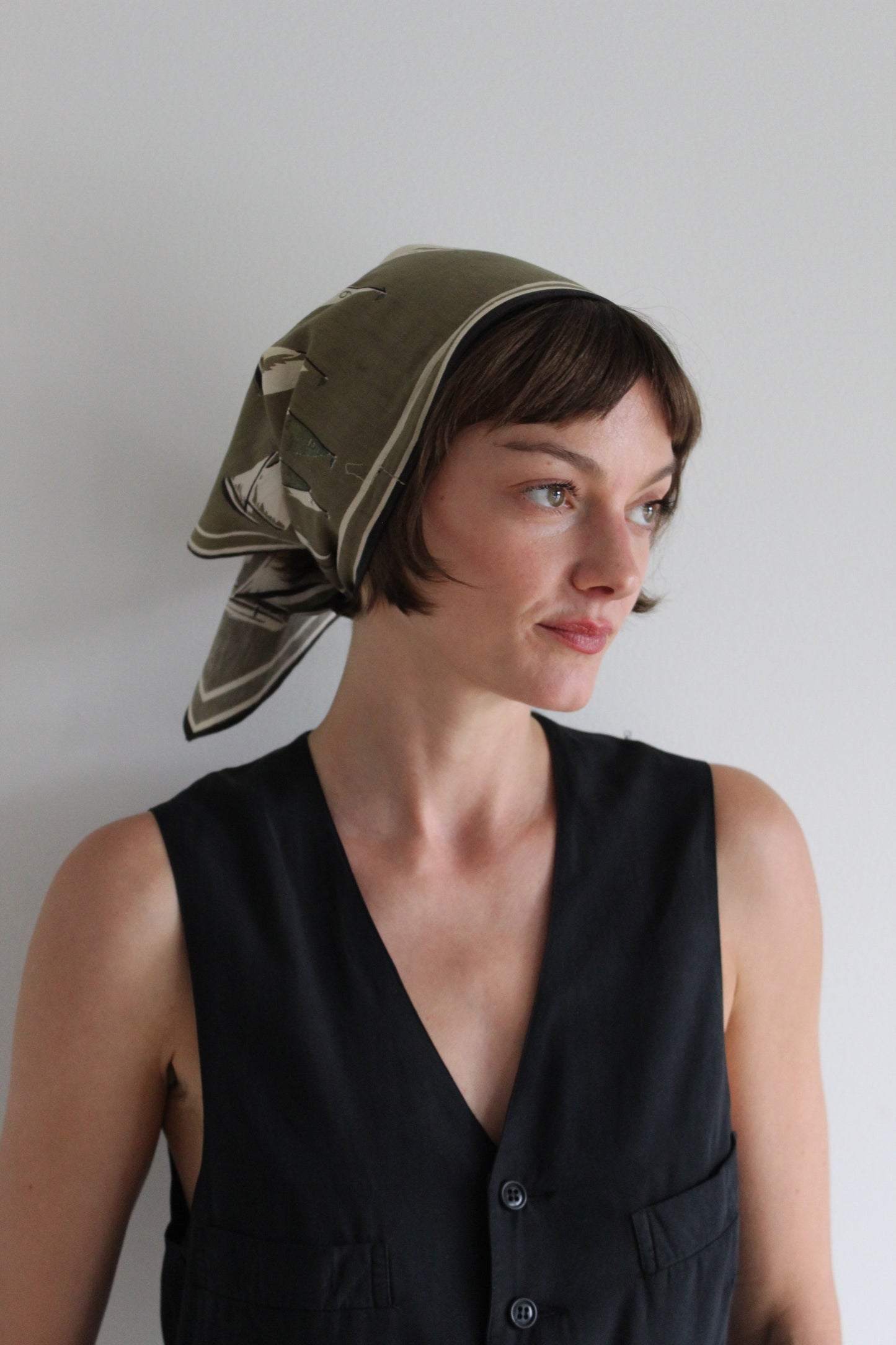 Vintage Sailboat Illustrated Headband Scarf