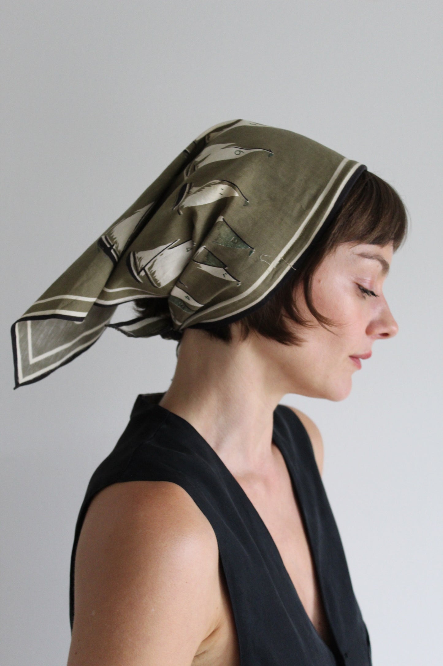 Vintage Sailboat Illustrated Headband Scarf