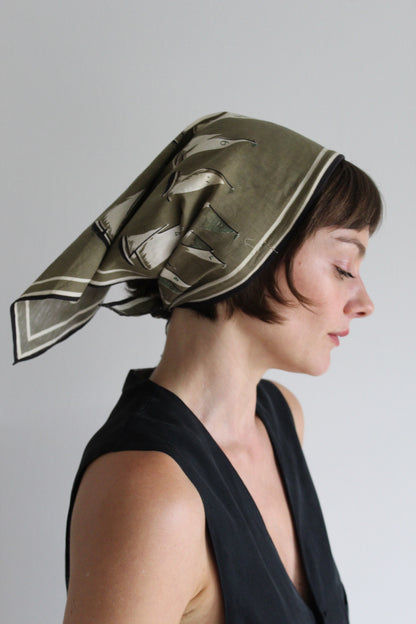 Vintage Sailboat Illustrated Headband Scarf