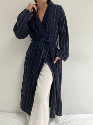 Lovely Vintage Classic Striped Terry Cloth Robe