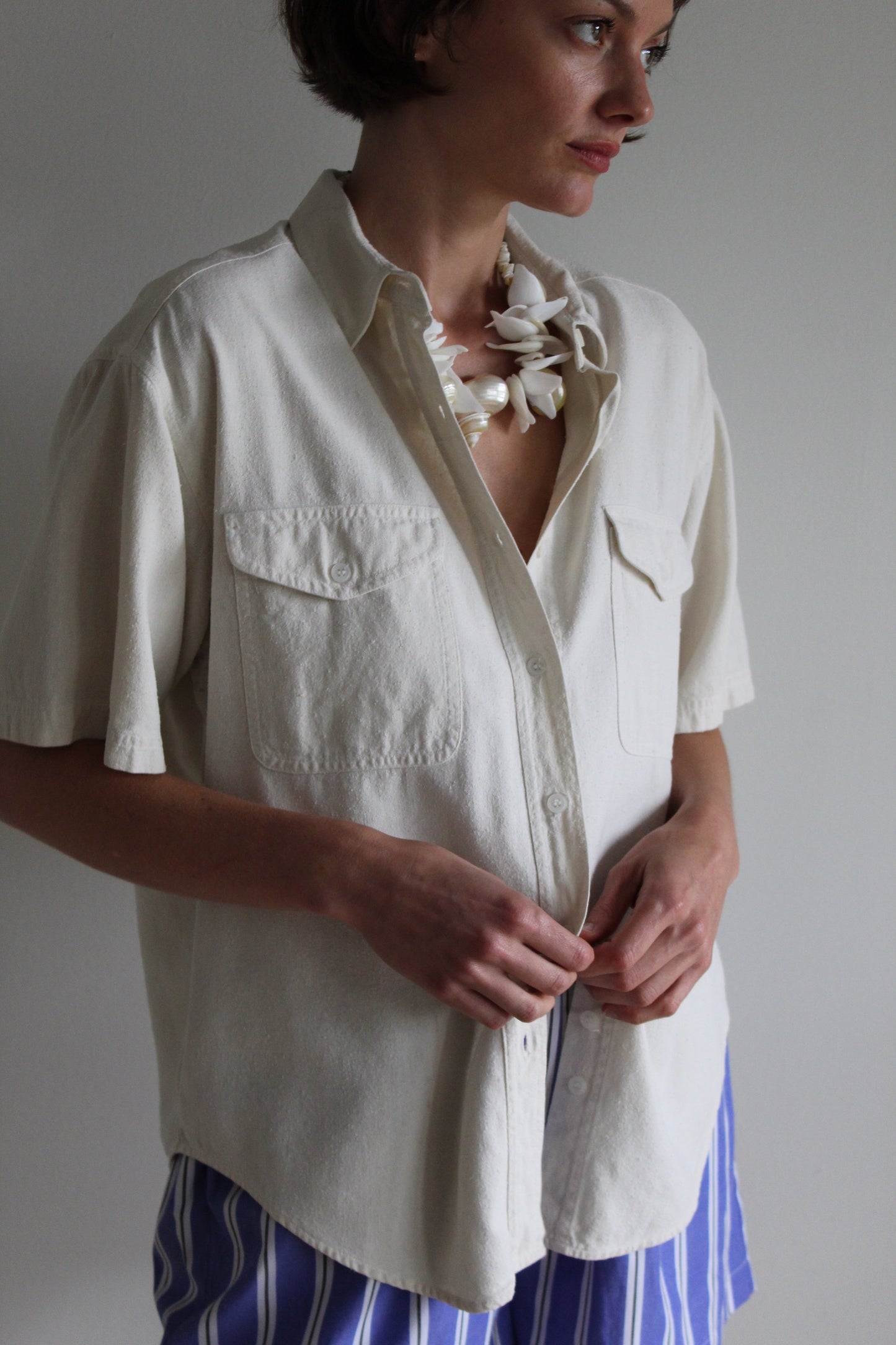 Statement Vintage Nautilus & Puka Shell Necklace