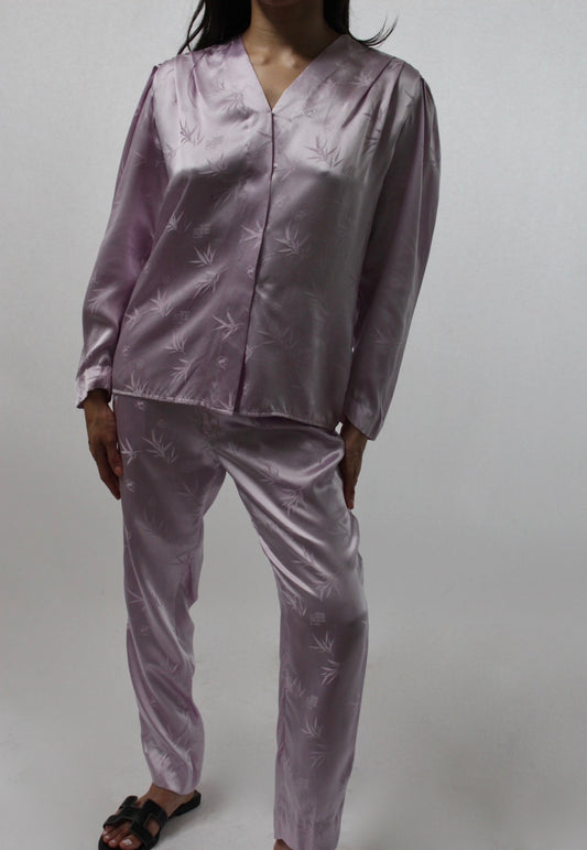 Handmade Vintage Lavender Silk Pant Set