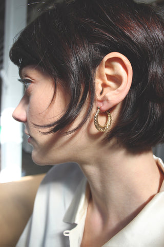 Vintage 14K Gold Mesh Hoop Earrings