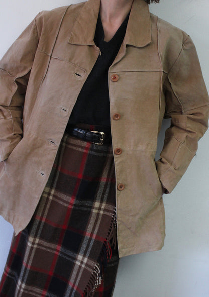 Vintage Caramel Suede Light Jacket