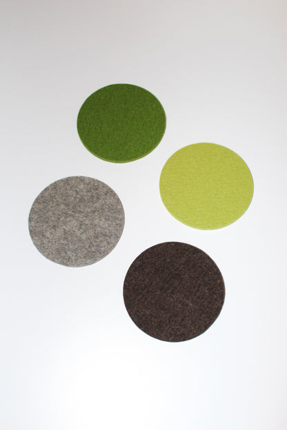 Wool Felt Round Coaster Set