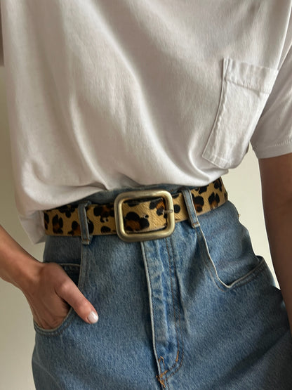 Vintage Leopard Spotted Pony Hair Belt