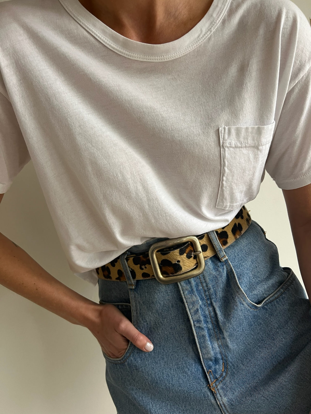 Vintage Leopard Spotted Pony Hair Belt