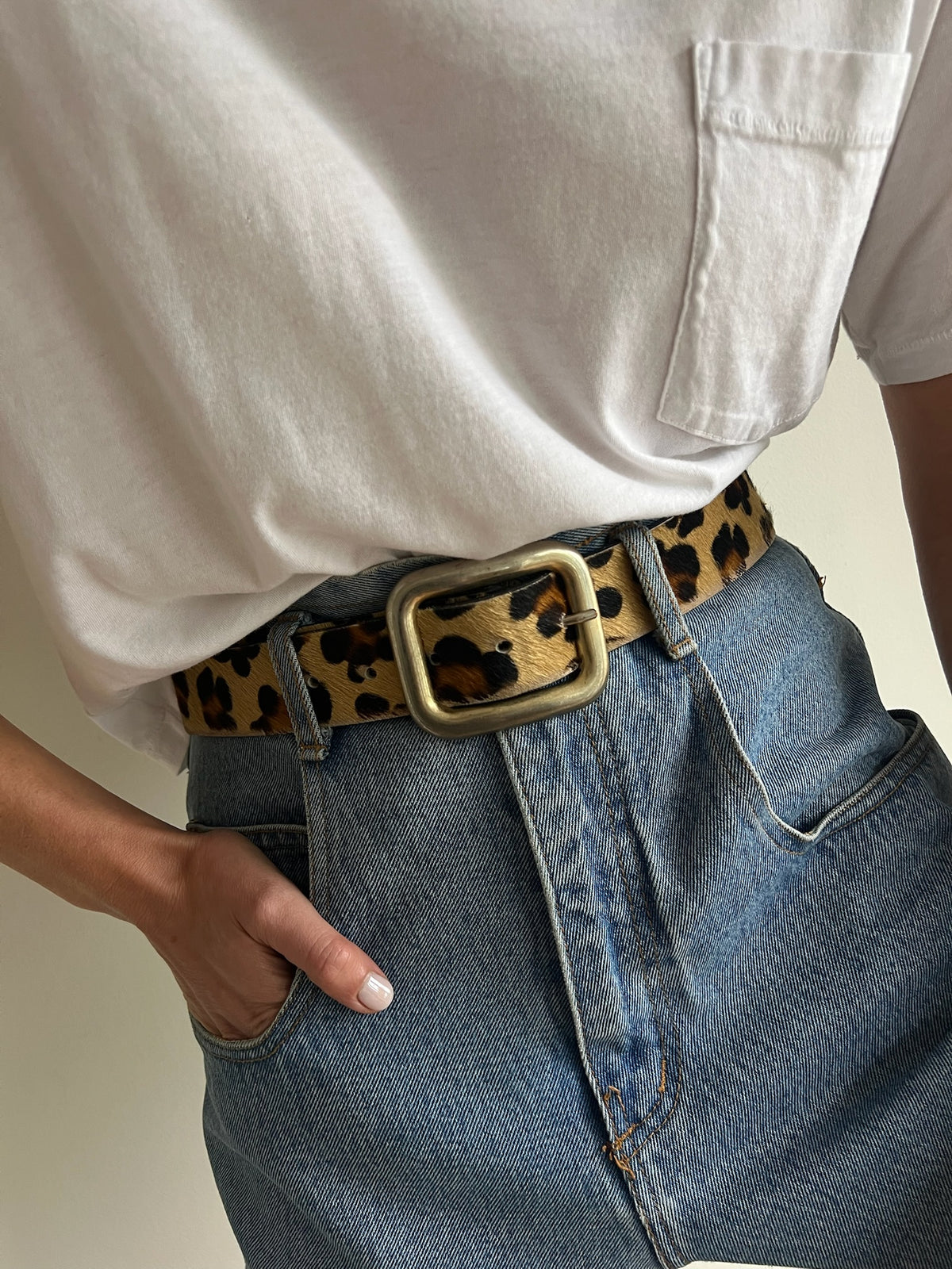 Vintage Leopard Spotted Pony Hair Belt