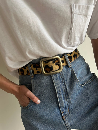 Vintage Leopard Spotted Pony Hair Belt