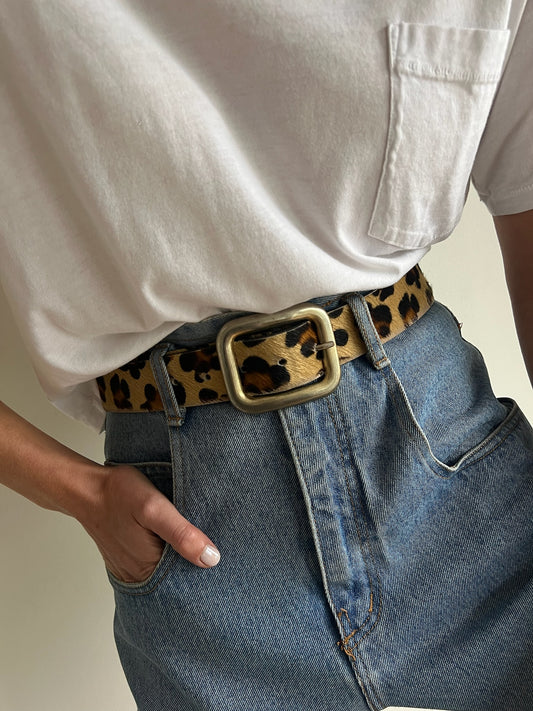 Vintage Leopard Spotted Pony Hair Belt