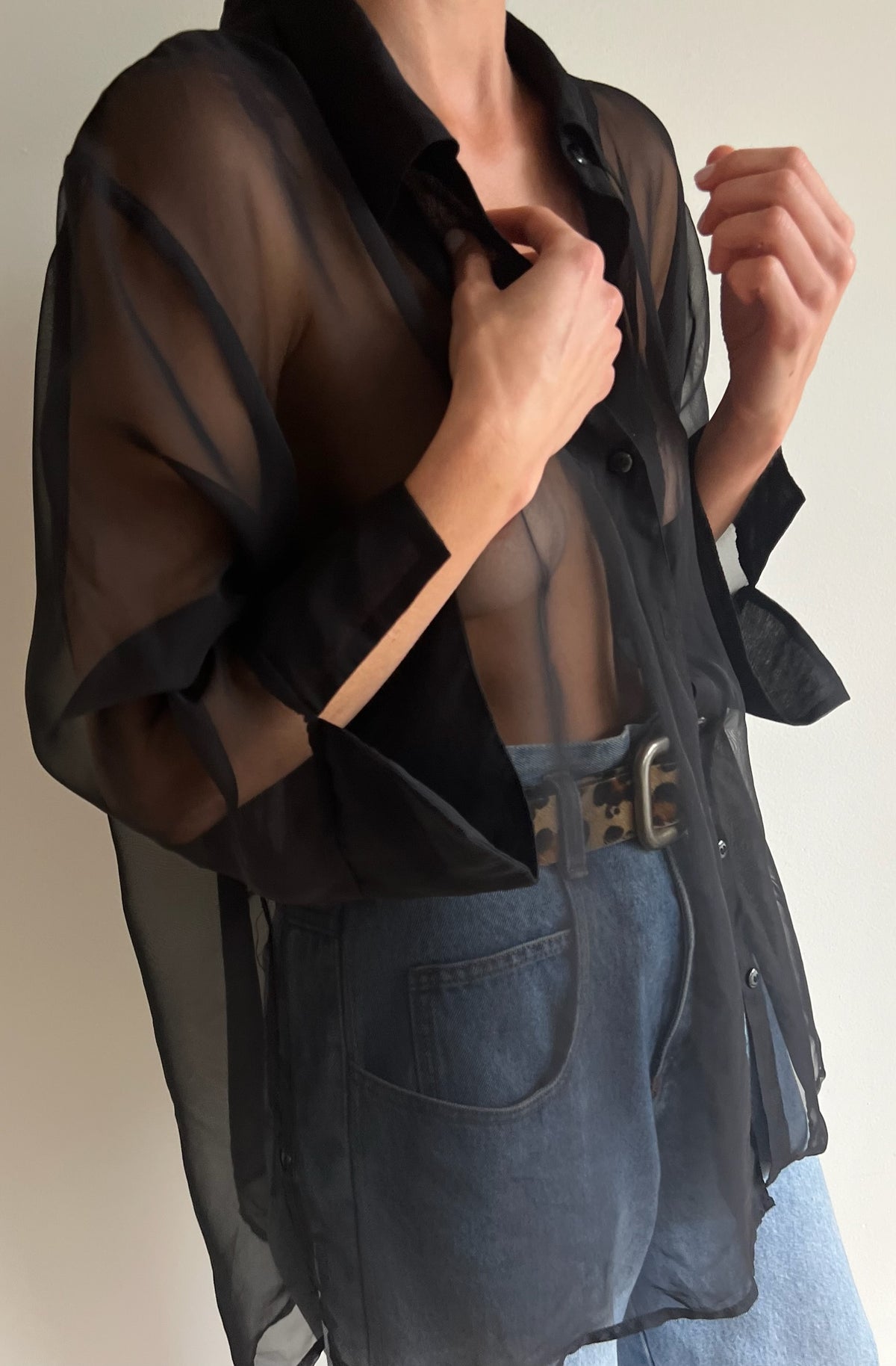 Vintage Sheer Onyx Blouse